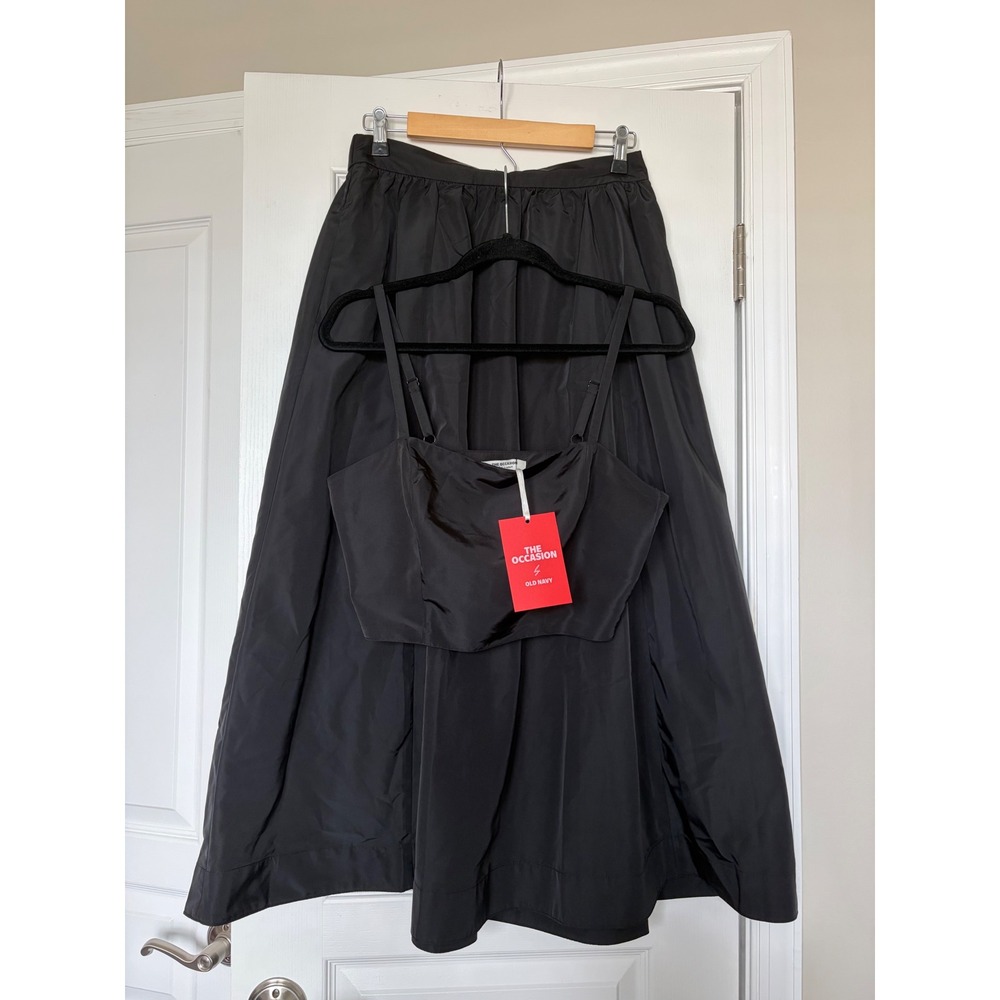 Old Navy The Occasion Black 2 Piece Set Crop Top Maxi Skirt Set Medium NWT